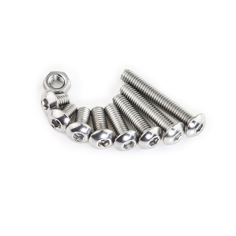 Sutemribor 240 Pieces M4 Stainless Steel Button Head Hex Socket Head Cap Bolts Screws Nuts Assortment Kit + Wrench - Image 3